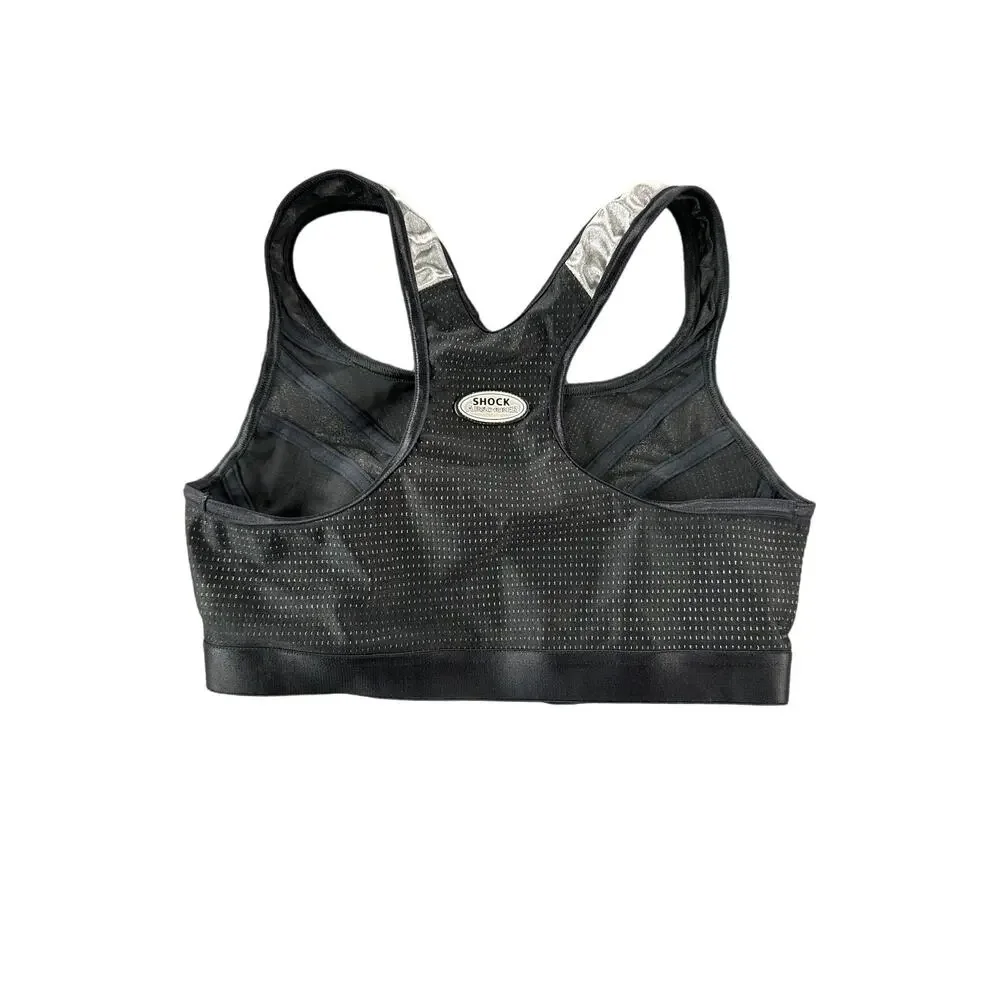 NWT Shock Absorber Black Medium Support Adjustable Bra Top Women's Size 36B